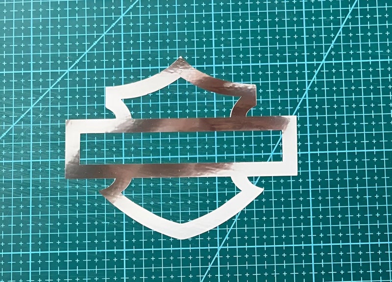 f&b decals Motorcycle bar and Shield Design Vinyl Decal #2 Piece Moto HD Club 5"x4" (Chrome) - Image 2